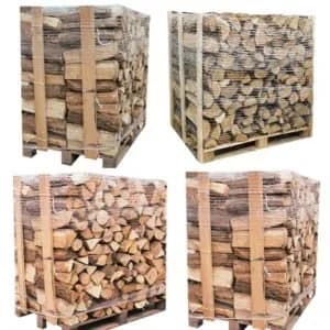4 Paletten Scheitholz 50 cm – Weißeiche, Buche, Hainbuche