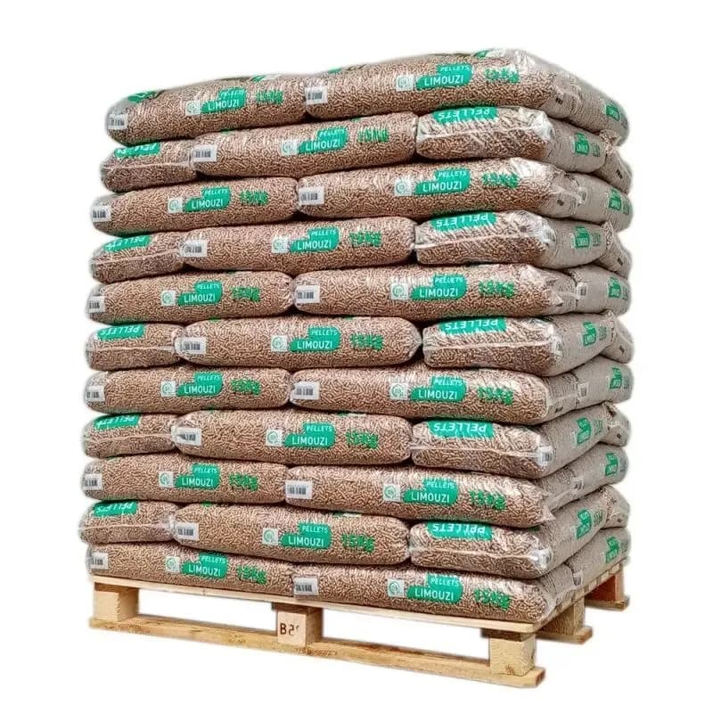 Holzpellets Limouzi – Palette, 66 Säcke à 15 kg